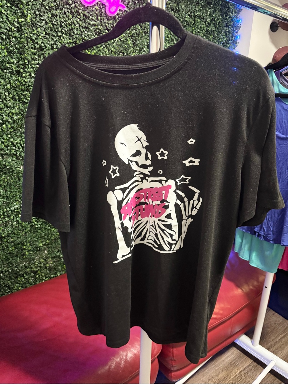 SHEIN Black Graphic Skeleton Tee - Street Friends Inspired